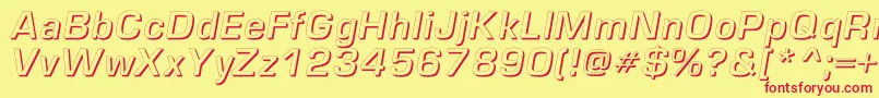 EuropeshadowcItalic Font – Red Fonts on Yellow Background