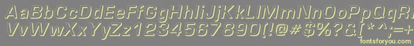 EuropeshadowcItalic Font – Yellow Fonts on Gray Background