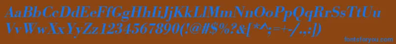 UrwbodonitmedOblique Font – Blue Fonts on Brown Background