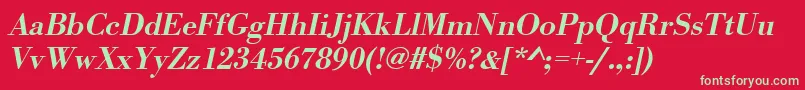 UrwbodonitmedOblique Font – Green Fonts on Red Background