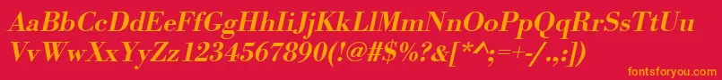 UrwbodonitmedOblique Font – Orange Fonts on Red Background
