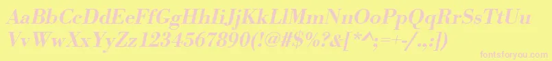 UrwbodonitmedOblique Font – Pink Fonts on Yellow Background