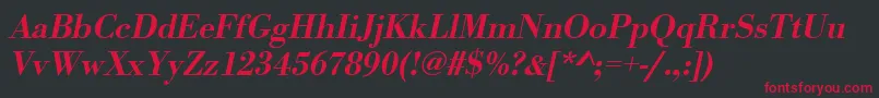 UrwbodonitmedOblique Font – Red Fonts on Black Background