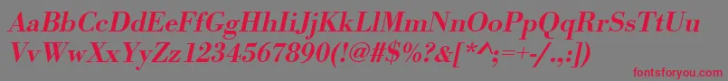 UrwbodonitmedOblique Font – Red Fonts on Gray Background