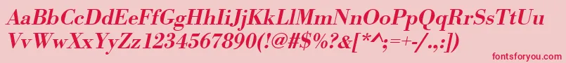 UrwbodonitmedOblique Font – Red Fonts on Pink Background