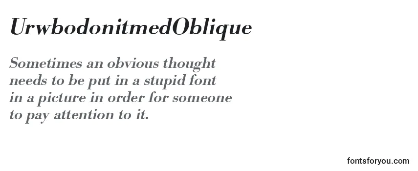 Review of the UrwbodonitmedOblique Font
