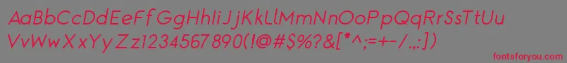 TgAlcefunItalic Font – Red Fonts on Gray Background