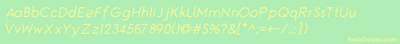 TgAlcefunItalic Font – Yellow Fonts on Green Background