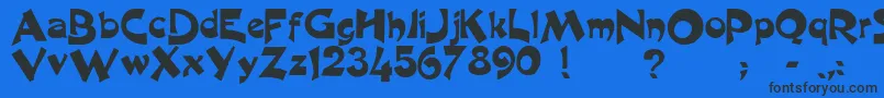 Tonio-fontti – mustat fontit sinisellä taustalla