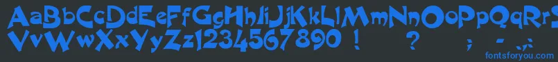 Tonio Font – Blue Fonts on Black Background