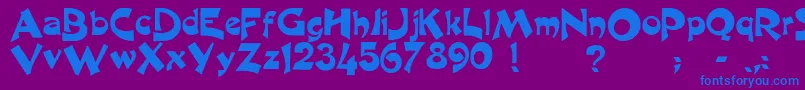 Tonio-fontti – siniset fontit violetilla taustalla