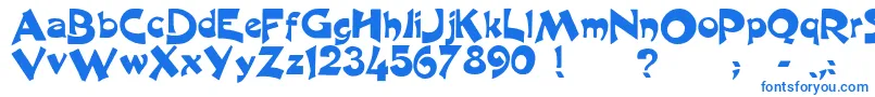 フォントTonio – 白い背景に青い文字