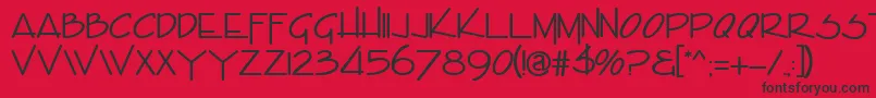 EncinoRegular Font – Black Fonts on Red Background
