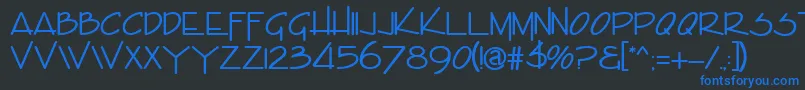 フォントEncinoRegular – 黒い背景に青い文字