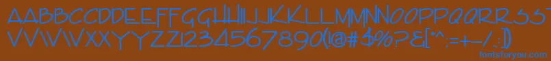 EncinoRegular Font – Blue Fonts on Brown Background