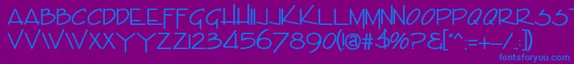 フォントEncinoRegular – 紫色の背景に青い文字