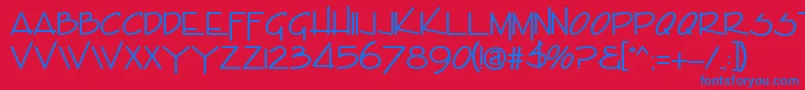 EncinoRegular Font – Blue Fonts on Red Background