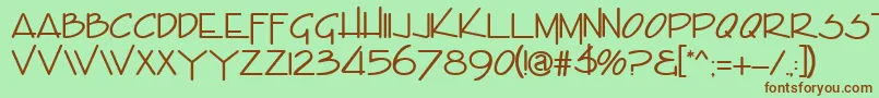 EncinoRegular Font – Brown Fonts on Green Background