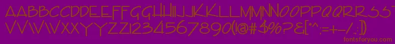 EncinoRegular Font – Brown Fonts on Purple Background