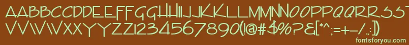 EncinoRegular Font – Green Fonts on Brown Background