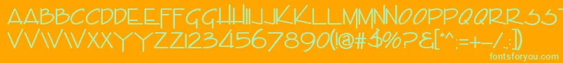 EncinoRegular Font – Green Fonts on Orange Background
