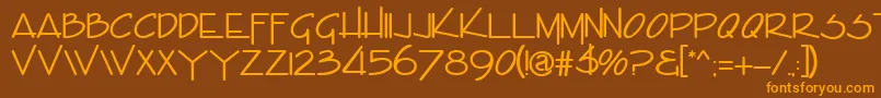EncinoRegular Font – Orange Fonts on Brown Background