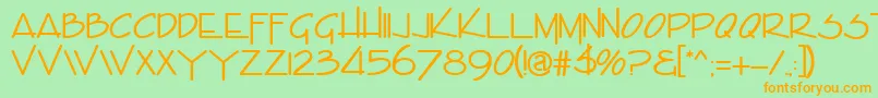 EncinoRegular Font – Orange Fonts on Green Background