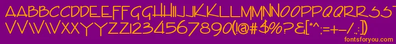 EncinoRegular Font – Orange Fonts on Purple Background