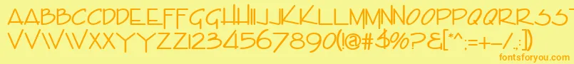 EncinoRegular Font – Orange Fonts on Yellow Background