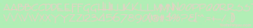 EncinoRegular-fontti – vaaleanpunaiset fontit vihreällä taustalla
