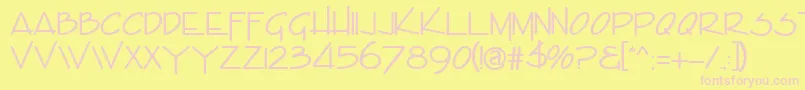 EncinoRegular Font – Pink Fonts on Yellow Background