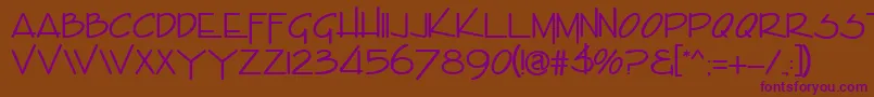 EncinoRegular-Schriftart – Violette Schriften auf braunem Hintergrund