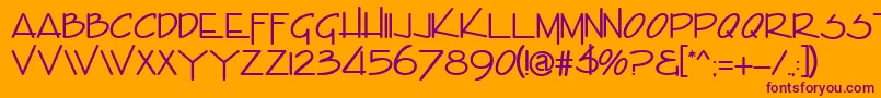 EncinoRegular Font – Purple Fonts on Orange Background