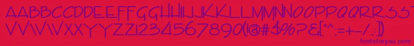 EncinoRegular Font – Purple Fonts on Red Background