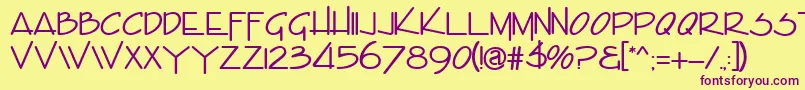 EncinoRegular Font – Purple Fonts on Yellow Background