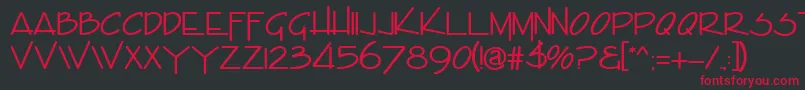 EncinoRegular Font – Red Fonts on Black Background