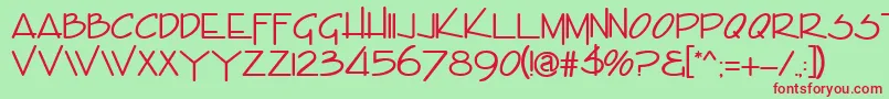 EncinoRegular Font – Red Fonts on Green Background