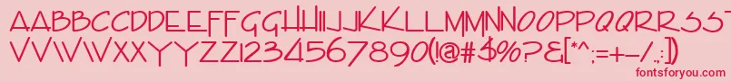 EncinoRegular Font – Red Fonts on Pink Background