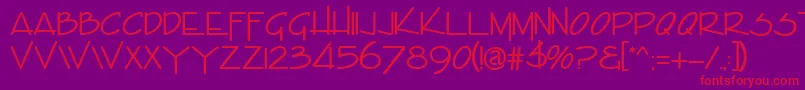 EncinoRegular Font – Red Fonts on Purple Background