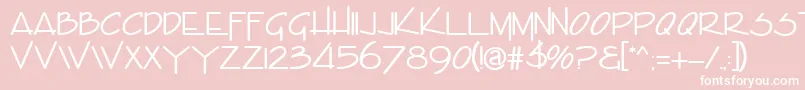 EncinoRegular-fontti – valkoiset fontit vaaleanpunaisella taustalla