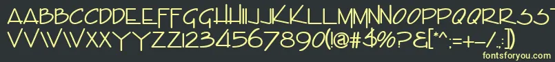 EncinoRegular Font – Yellow Fonts on Black Background