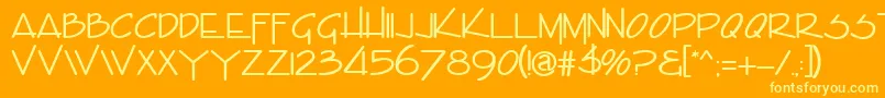 EncinoRegular Font – Yellow Fonts on Orange Background