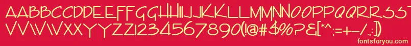 EncinoRegular Font – Yellow Fonts on Red Background