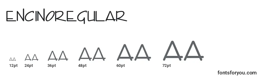 Размеры шрифта EncinoRegular