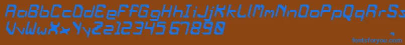 OblaqueOblique Font – Blue Fonts on Brown Background