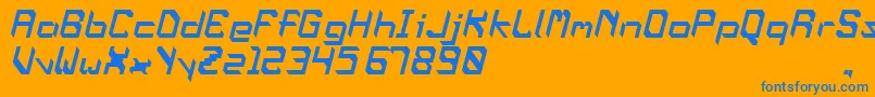 OblaqueOblique Font – Blue Fonts on Orange Background