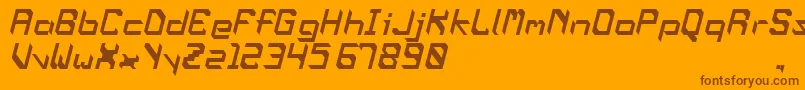 Fonte OblaqueOblique – fontes marrons em um fundo laranja