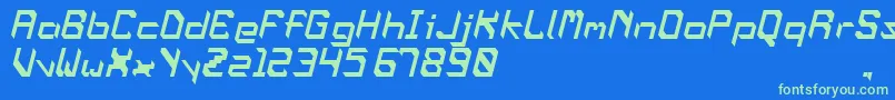 OblaqueOblique Font – Green Fonts on Blue Background