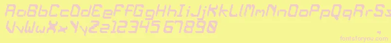 OblaqueOblique Font – Pink Fonts on Yellow Background