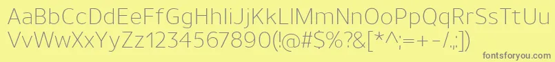 UnimanLight Font – Gray Fonts on Yellow Background